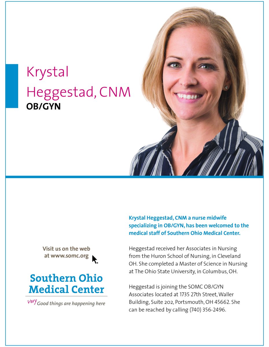 Help us welcome Krystal Heggestad to SOMC! We're excited to have her.