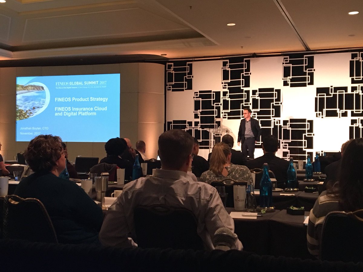 FINEOS's tweet photo. @jonathan_boylan to round out the morning sessions with an update on FINEOS Insurance Cloud &amp; Digital Platform #FINEOSGlobalSummit17 https://t.co/zCaFXaz4Q0