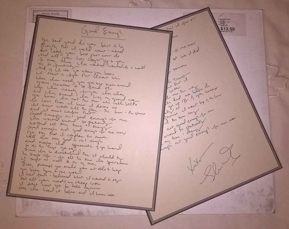 Best friends give the best 40th birthday gifts! Thanks to @lucyj_uk (and, of course, @ShoshanaBean) for these amazing handwritten lyrics...