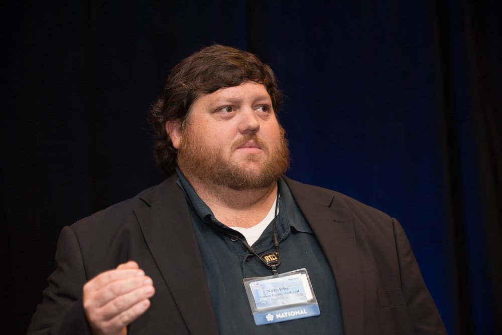 RTAHQ's tweet photo. Nate Irby of @UnionPacific talks about aggressive infrastructure improvements projects 2018 numbers 3.6M wood ties, 400K concrete #RTA2017 https://t.co/9b22zQdq9D
