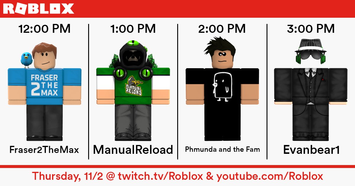 Roblox On Twitter Time For Thursday Streams Fraser2themax 12