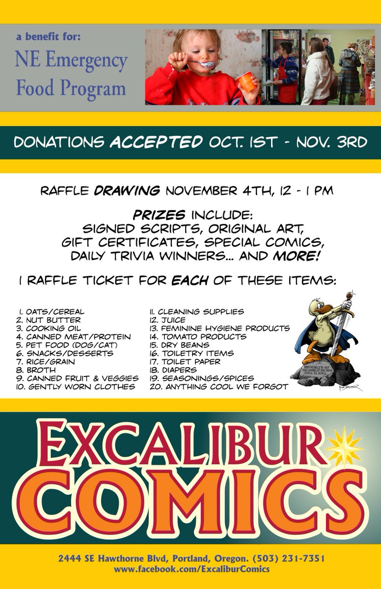 hanfordsnow's tweet photo. Stop by today or tomorrow to donate! Raffle on Saturday! @ExcaliburPDX https://t.co/Akha9R0crn