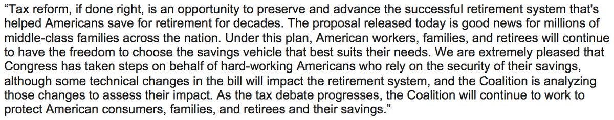 SaveSavings's tweet photo. Our statement on the Tax Cuts and Jobs Act https://t.co/TQQOG3J8Kf #taxreform #savesavings #401k https://t.co/1ljcIfpNGt