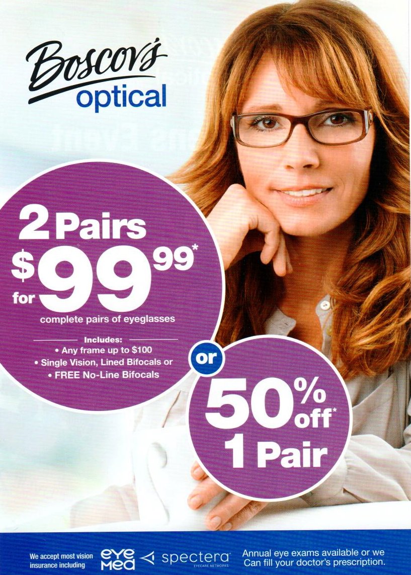 Boscovs Optical
Located on their second floor.. Stop in today for these great deals!!