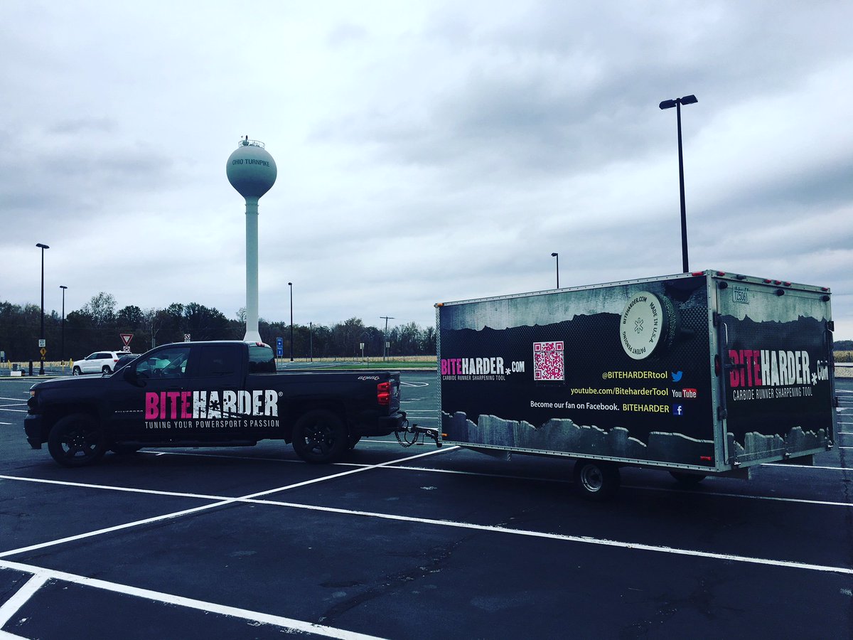BITEHARDER's tweet photo. Team BiteHarder almost into Michigan - @Snowmobile_USA Show here we come! #polaris #snowmobiles #BITEHARDER https://t.co/7CMQWsOv0z