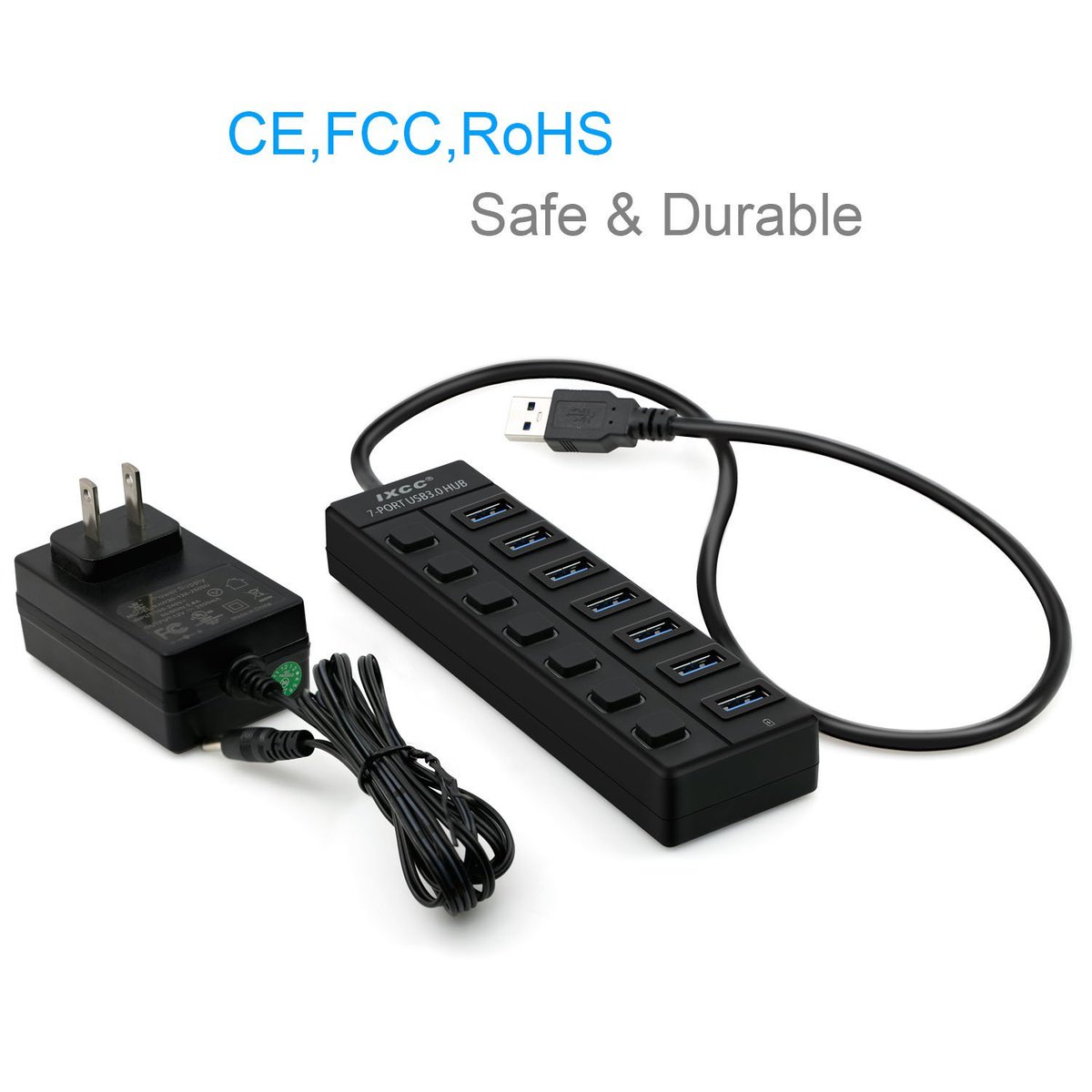 iXCCOfficial's tweet photo. #dealsplus Save 35% on our new 7-Port USB 3.0 Hub w/ dedicated charging port on https://t.co/UtiwVe2Fng! Link: https://t.co/QjhD9Qd9WI https://t.co/jwu6YW3JGx