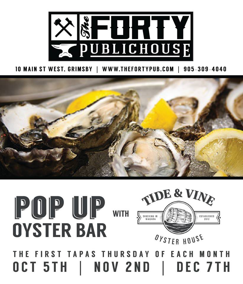 TONIGHT <a href="/TideandVine/">Tide & Vine</a> are back! Tapas available 5-11 and &amp; Shucked Oysters available 6-9 or 'til they SELL OUT! Come get shucked at The Pub!