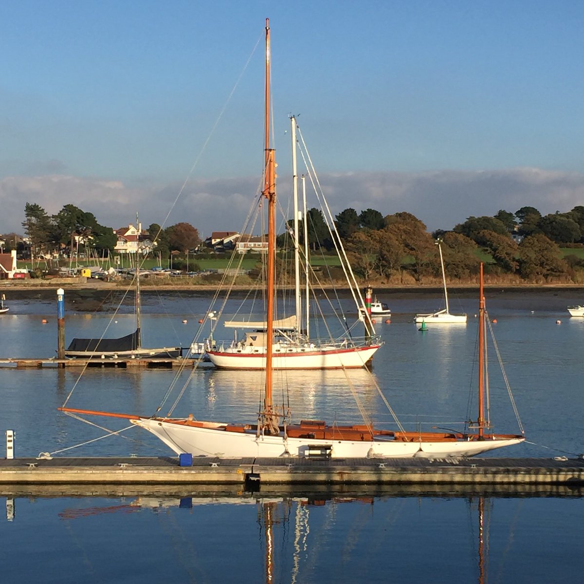 Valerie looking stunning on her berth on the #Hamble at #hamblepointmarina