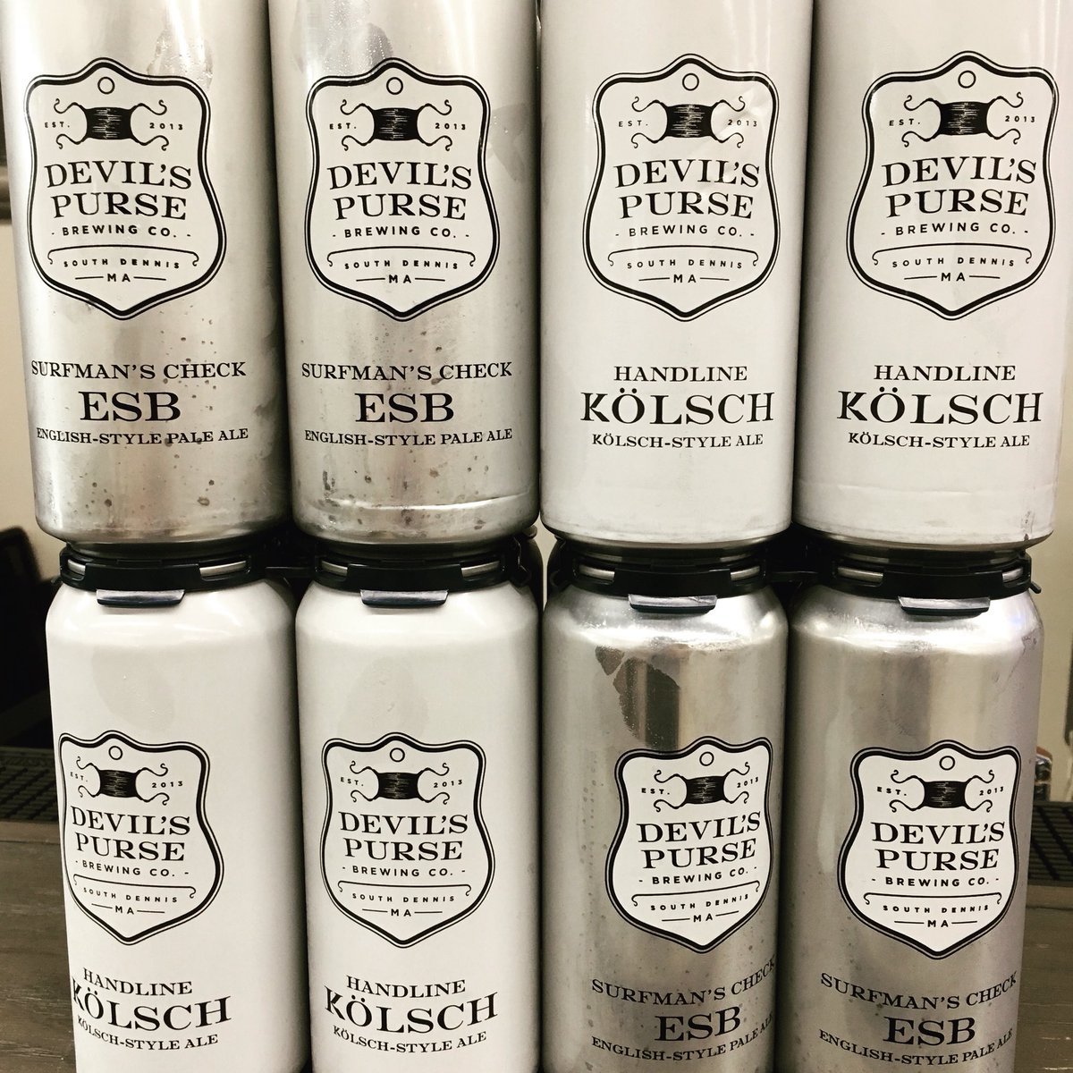 WineAndGarden's tweet photo. RT^@rapidliquors: Cape Cod’s @DevilsPurseBeer Handline Kolsch and Surfmans Check ESB now in stock! #fresh #localcans https://t.co/gpS5LOi96i
