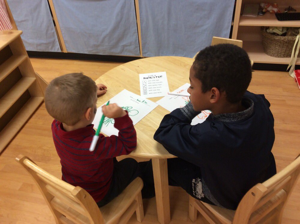 AlpineKindy3's tweet photo. Making silly monsters with our buddies playing Roll a Monster #funmathgames with @AlpineRm4 https://t.co/SgjGtfob6o