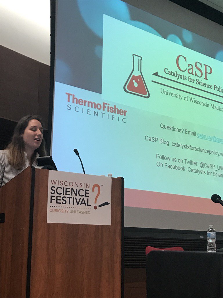 Excited to join the <a href="/WiSciFest/">WisconsinScienceFest</a> for today’s panel discussion on science policy. Planned by <a href="/CaSP_UWMadison/">CaSP_UWMadison</a>.