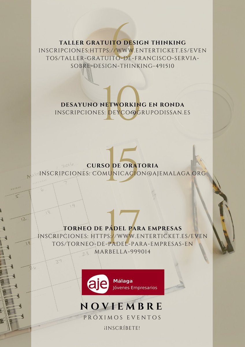ajemalaga's tweet photo. ¿No sabes qué hacer en #noviembre? ¡Apúntate al #AJEtreo de @ajemalaga 

#SomosAJE https://t.co/zqtl4JhFyQ