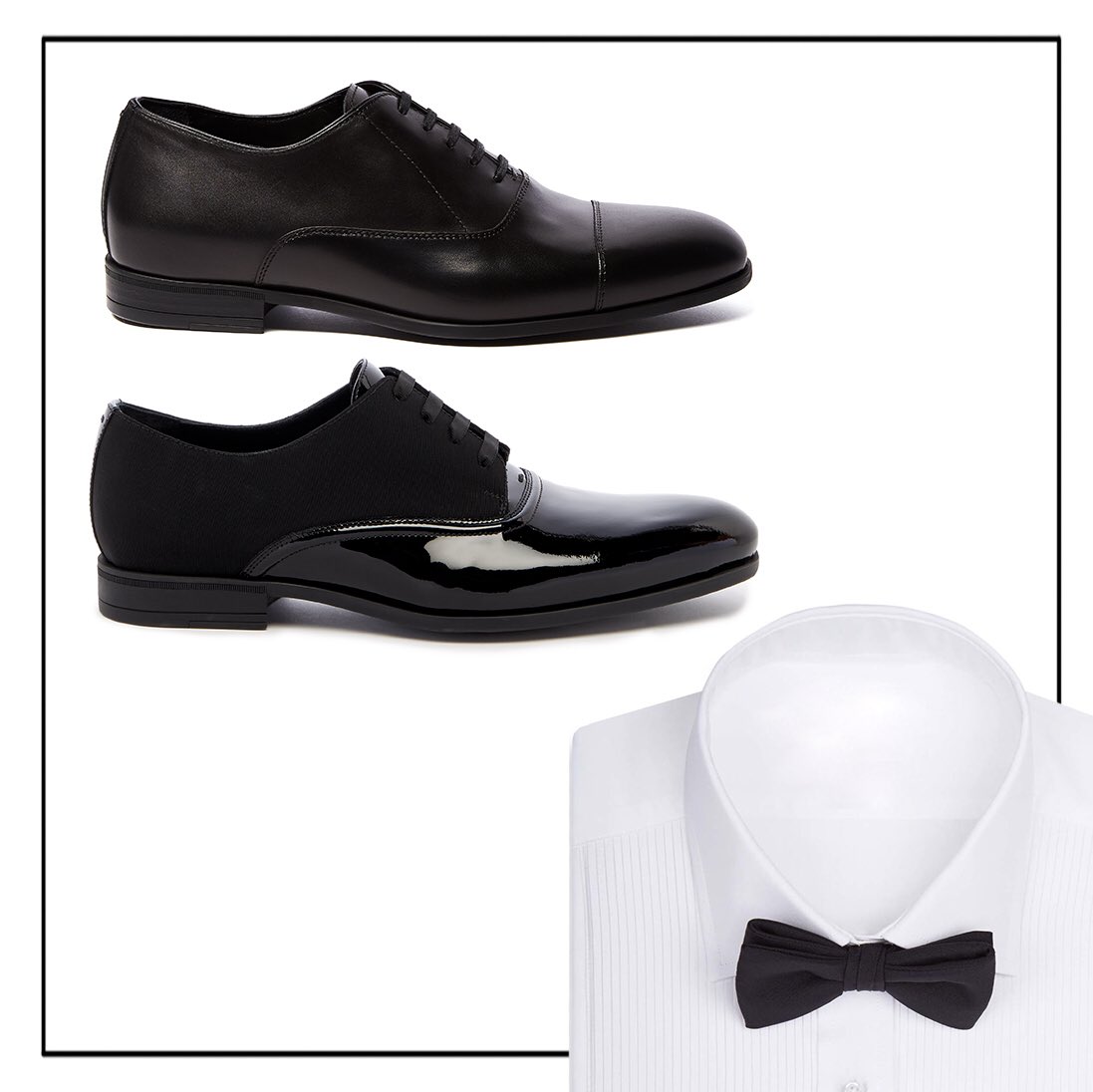 Sharpen your black tie look with a suitably sleek evening shoe.