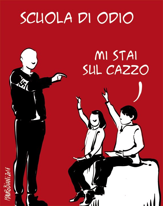 maurobiani's tweet photo. scuola di odio. Per @ilmanifesto https://t.co/0SPZrfsWwu