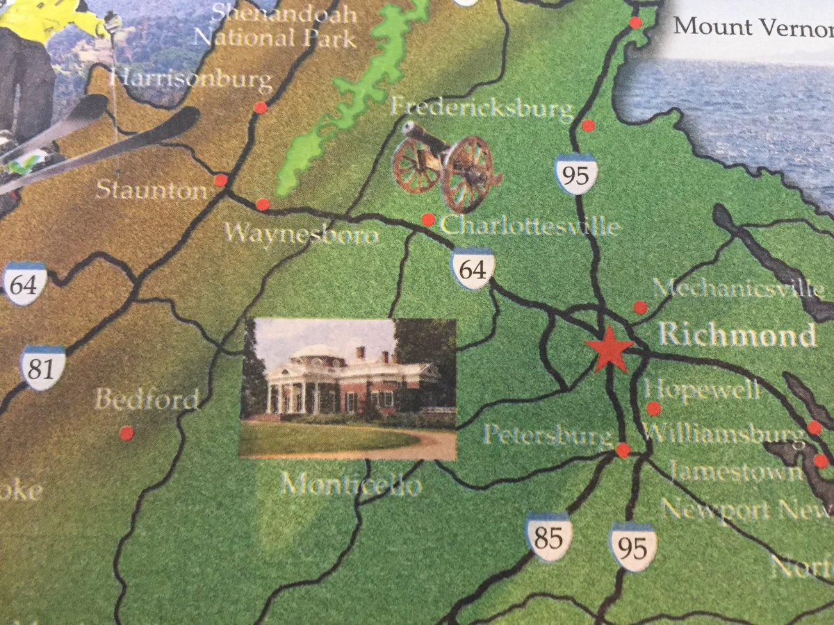 TravisKoshko's tweet photo. Wow, the 2011 earthquake must’ve really knocked the geography out of Charlottesville and Monticello. #TimeForANewMap https://t.co/TYffbcbI9l