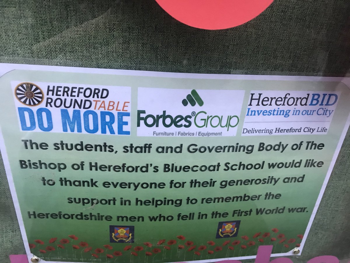 herefordPoppy's tweet photo. Great to be part of the @BHBSTechnology Poppy Launch today in town! #poppyappeal #poppylaunch https://t.co/pp1umaMyZB
