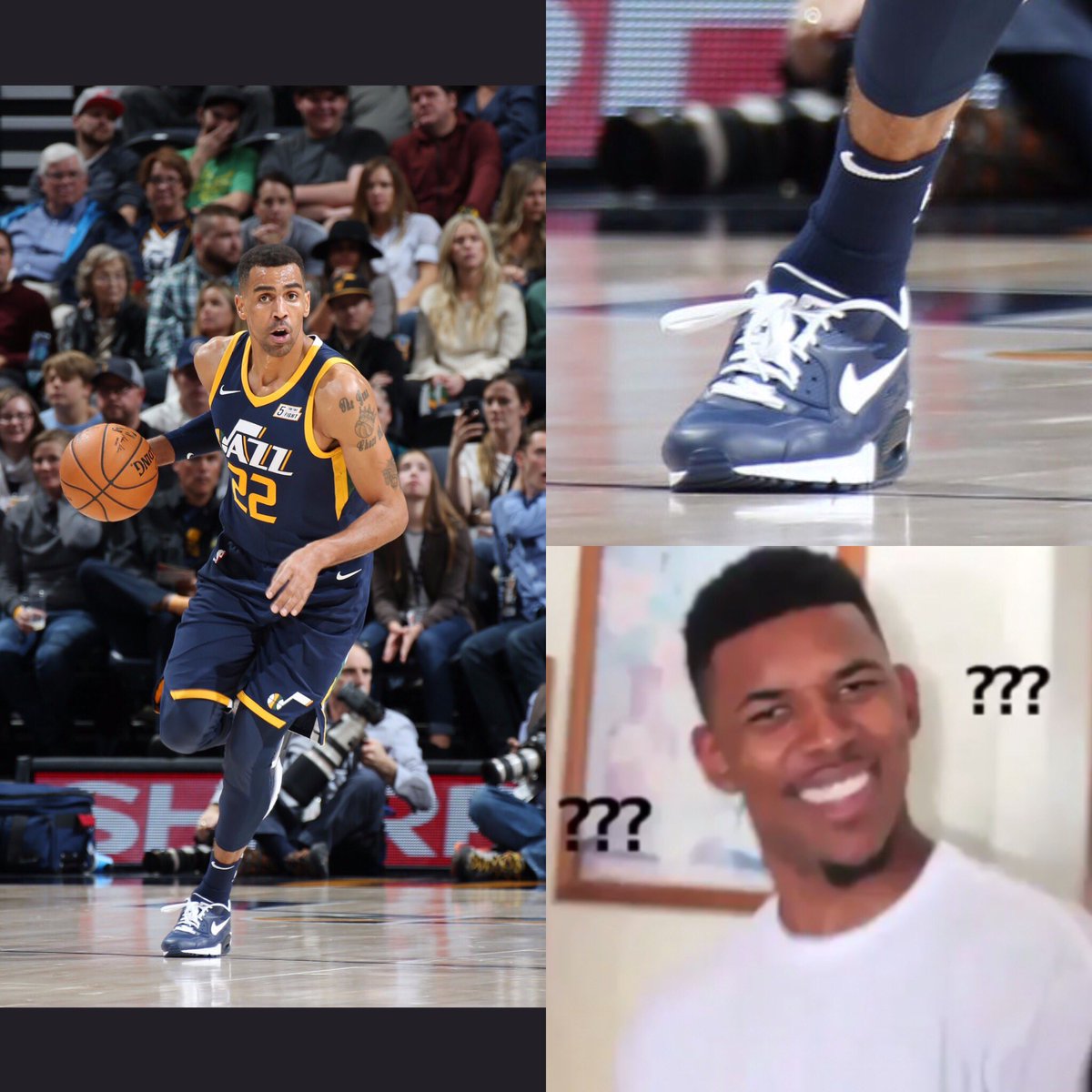 dantwan10's tweet photo. Hey @Nike can you at least hook up your man @ThaboSefolosha with some basketball shoes so he doesn’t have to wear his Air Max’s in the game https://t.co/F3DkFvIeqC