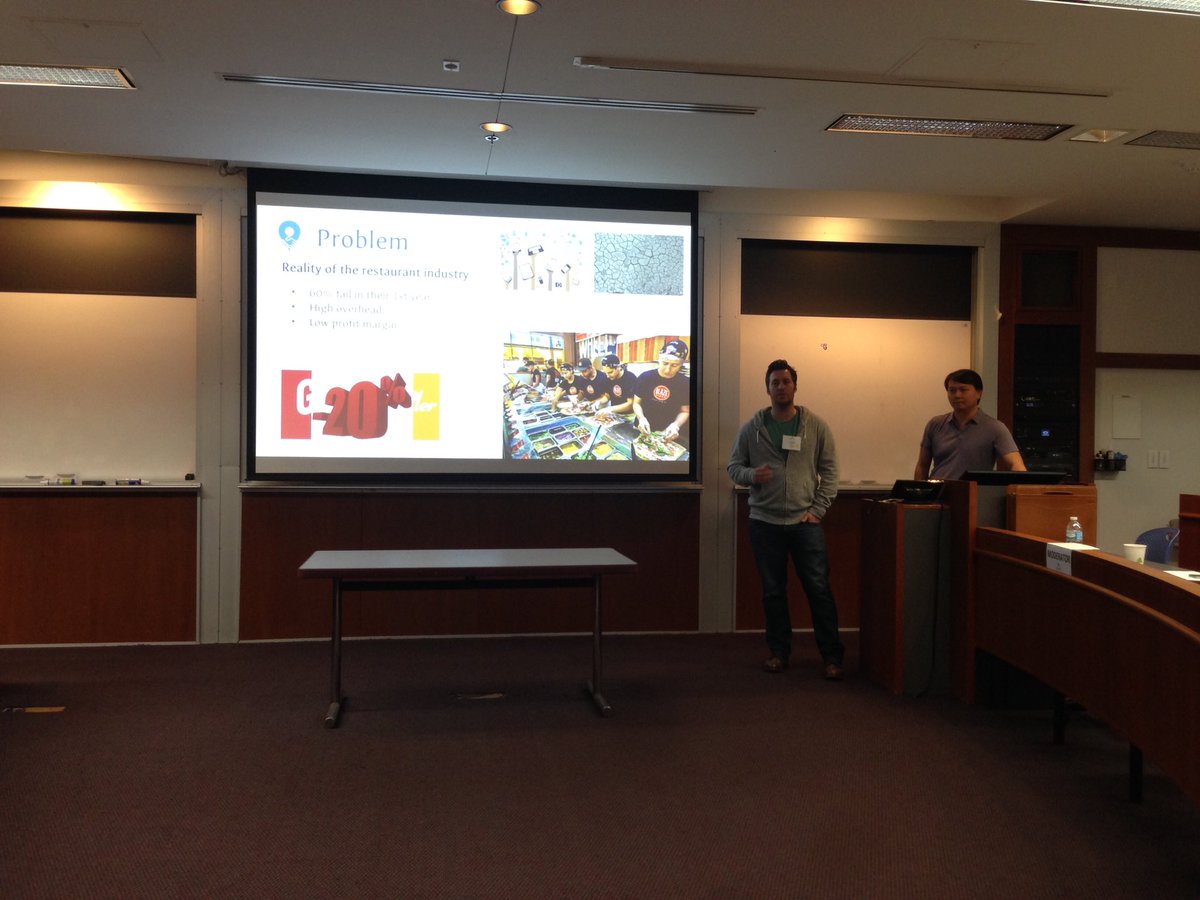 forkoutmedia's tweet photo. Standing room only! Founders Lida and Caleb pitching #forkout at #babsonrp https://t.co/E1uRwGScSH