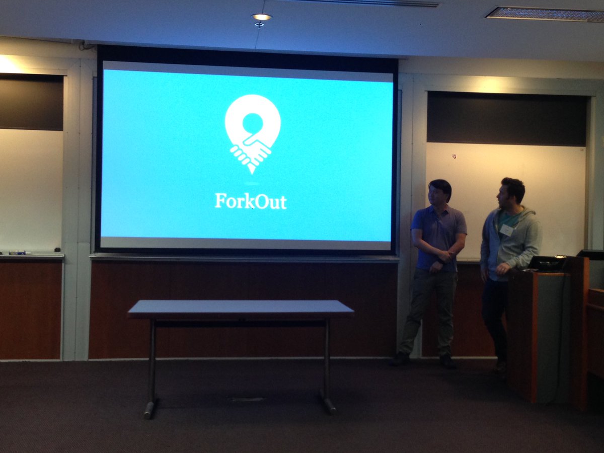 forkoutmedia's tweet photo. Standing room only! Founders Lida and Caleb pitching #forkout at #babsonrp https://t.co/E1uRwGScSH
