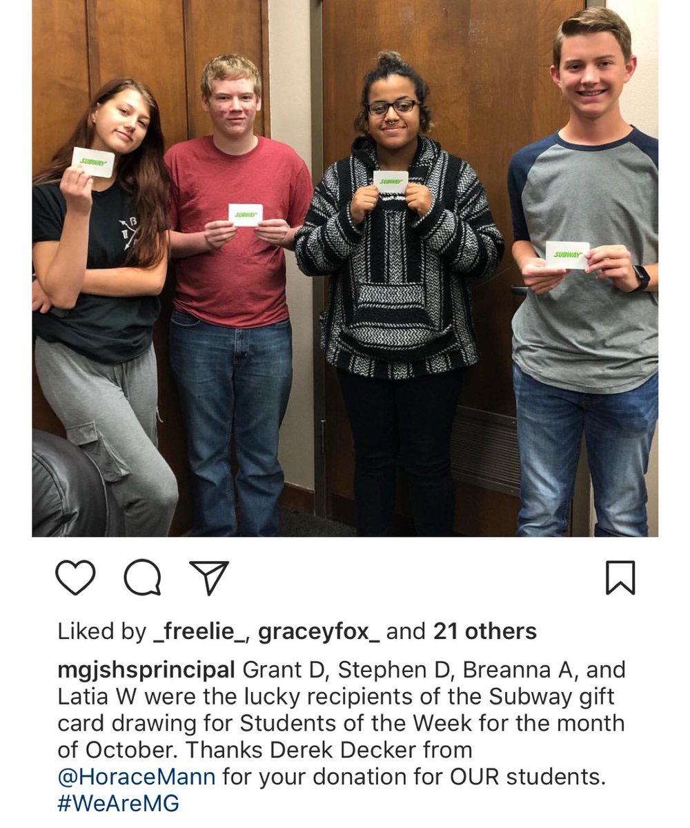 Congrats to our Oct. MGHS Students of the Month: Grant D., StephenD., Breanna A. &amp; Latina W.! Keep up the great job! #WeAreMG @MGJSHS_AP