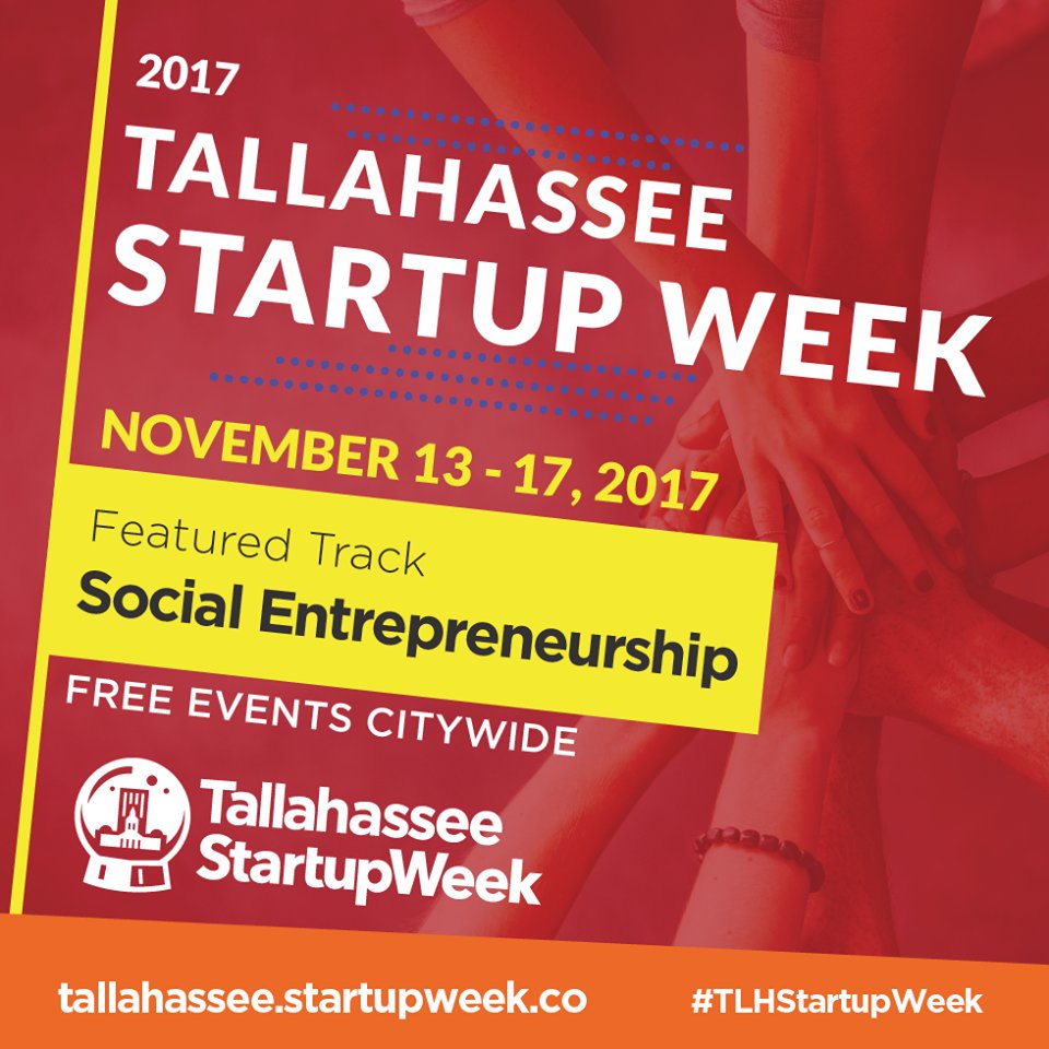 SWtallahassee's tweet photo. Startup Week Tallahassee is next week! Visit https://t.co/O2PFjR2PXc to register for events and see all the featured tracks! #TSW17 #TLH https://t.co/2O0POvW2me
