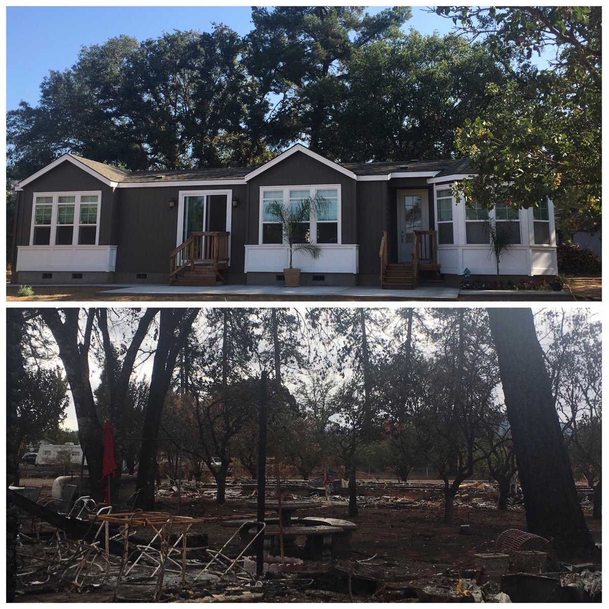 arasmusKTVU's tweet photo. A family home before&after #redwoodcomplex 🔥: Mendocino Co family among 3 to file 1st suit vs @PGE4Me in that county for “negligence” https://t.co/bXZKME63os