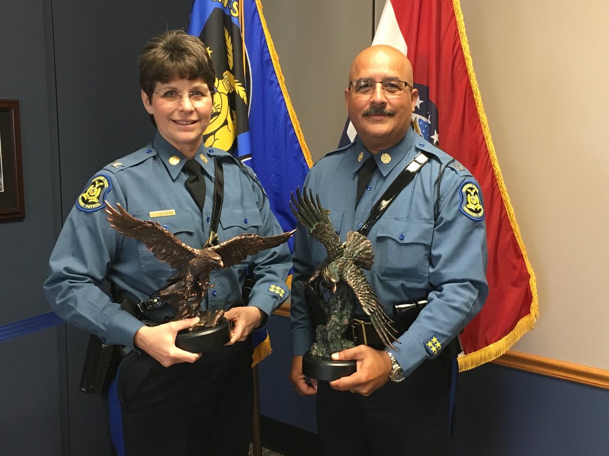 Capt Villanueva &amp; Col. Karsten with her runner-up award for the TAMKO "Outstanding Chief/Sheriff of the Year" &amp; the overall "Award of Honor"