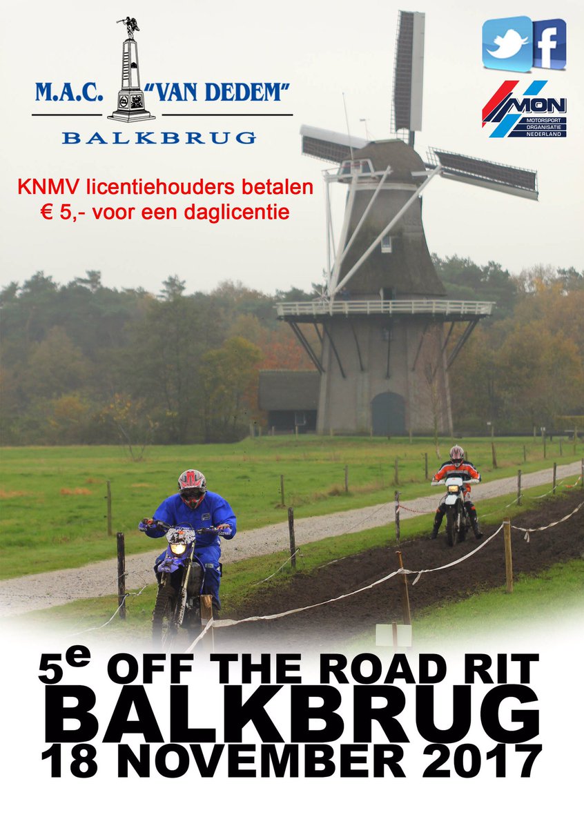 OffTheRoadRit's tweet photo. Zaterdag 18-11 de 5de editie van @OffTheRoadRit o.t.v. de MON. #OTR #Balkbrug Meer info zie onze #Facebook pagina of https://t.co/vYdO7IiDiQ https://t.co/Ag7GlLGyoh