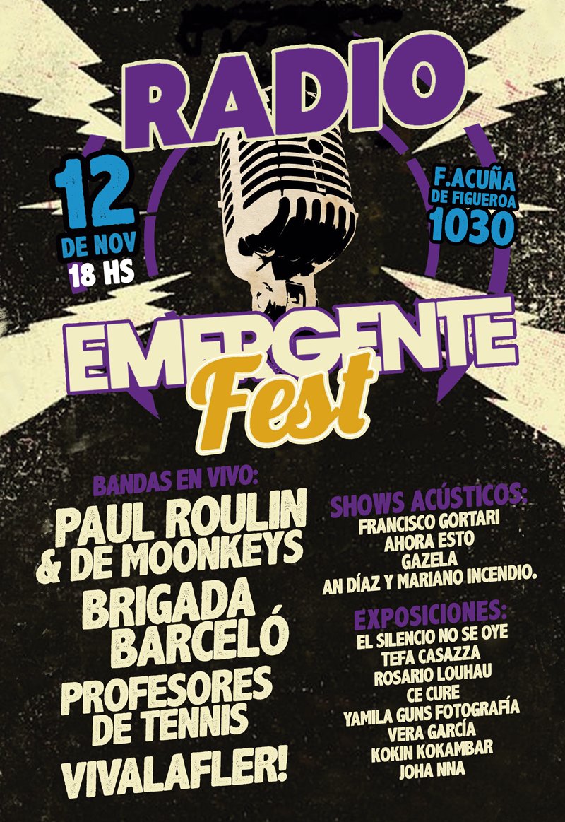 🎙 ¡¡Se viene #RadioEmergente Fest con todos estos artistas👇
Ayúdanos a darle #aire a la #cultura 👉 bitly.com/RadioEmergente…