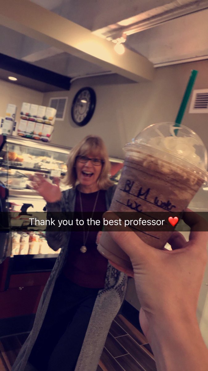 mstheuninck's tweet photo. Thankful for professors that take time to relieve their students’ stress with a field trip to get coffee☕️🙏🏼 #GratitudeSnaps @kiddielitprof https://t.co/VMzdUcAztv
