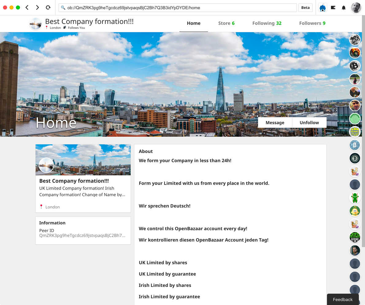brianchoffman's tweet image. This is an interesting one. A company formation service on #openbazaar2 ob://QmZRK3pg9heTgcdcz69jstvpaqsBjC2Bh7Q3B3idYpDYDE/home
