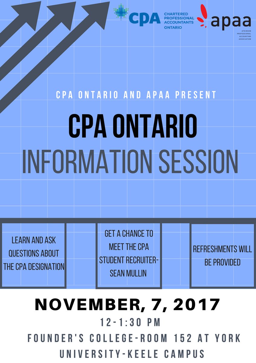 Want to learn more on the process of completing your CPA designation? 
Register at cpaontario.ca/PSIevents
Use event code: UNI-GC-171107-02