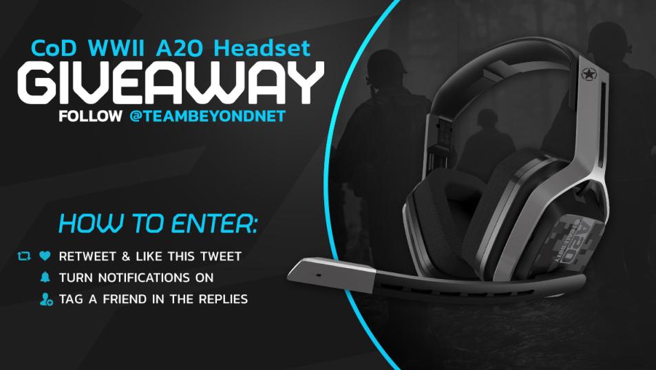 PlayBeyond's tweet photo. [GIVEAWAY] 

ASTRO A20 CoD Headset! 

RT &amp; Follow to Win! 

Specs: https://t.co/R5T8N6HuoT https://t.co/qqn2cwQj63
