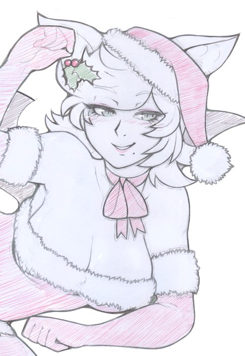 VoluptuousThief's tweet photo. "How's about a kiss darling?"

// A Christmas bat due a certain someone posting the cutest image of their muse in festive/winter attire. https://t.co/iZMXWARz7J