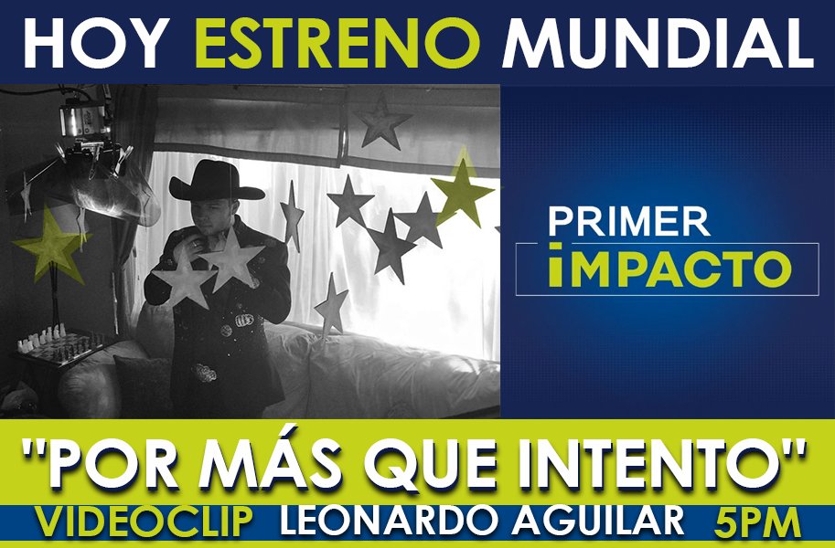 LAguilarOficial's tweet photo. En la costa Este y en el Centro de USA Ya casi pueden ver #PorMasQueIntento en @PrimerImpacto por @Univision Que es lo que más les gustó? https://t.co/0onB3umPN7