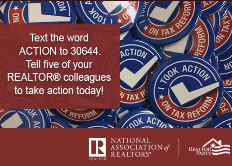 realtormag's tweet photo. Have you taken action on tax reform yet? #narannual #nar360 https://t.co/7zI1ILyjoN