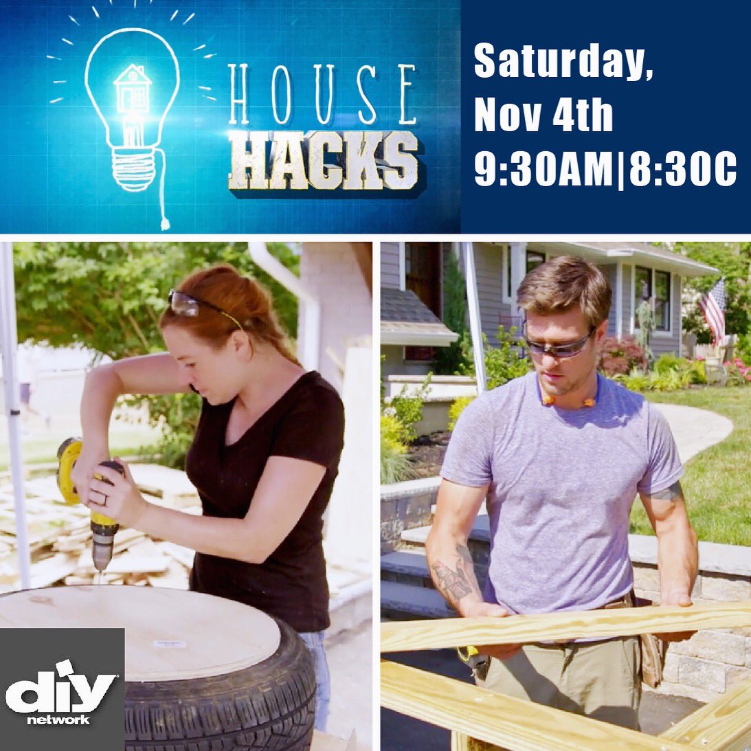 This Sat morning we are back on <a href="/DIYNetwork/">DIY Network</a> with loads of Hacks! With a special appearance by <a href="/JimmyDiResta/">Jimmy DiResta</a> #diy #househacks
