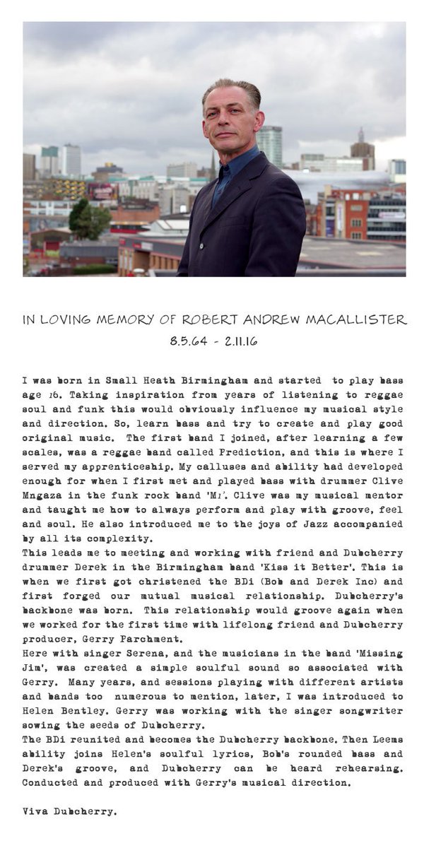 dubcherry's tweet image. Remembering Bob Macallister, in his own words