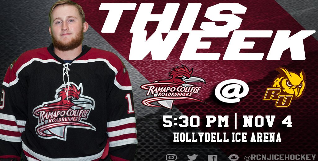 RCNJIceHockey's tweet photo. We'll be headed to Hollydell Ice Arena this Saturday for our first ever game against @Rowan_D3_Hockey! #WeAreRCNJ https://t.co/4hz4tCzXM8