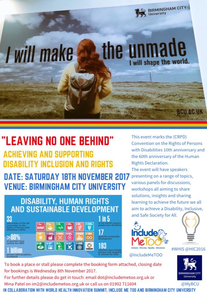 IncludeMeTOO's tweet image. Disability,Inclusion &amp;amp; Rights National Summit-Leaving No One Behind.Join us be part of the conversation &amp;amp; change 
includemetoo.org.uk/2017/09/19/lea…