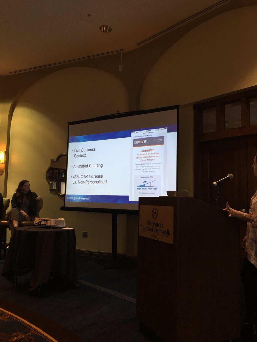 Elliemonstr's tweet photo. Maria with @Liveclicker driving home personalization at #foe2017 https://t.co/wMsNpv8S3a