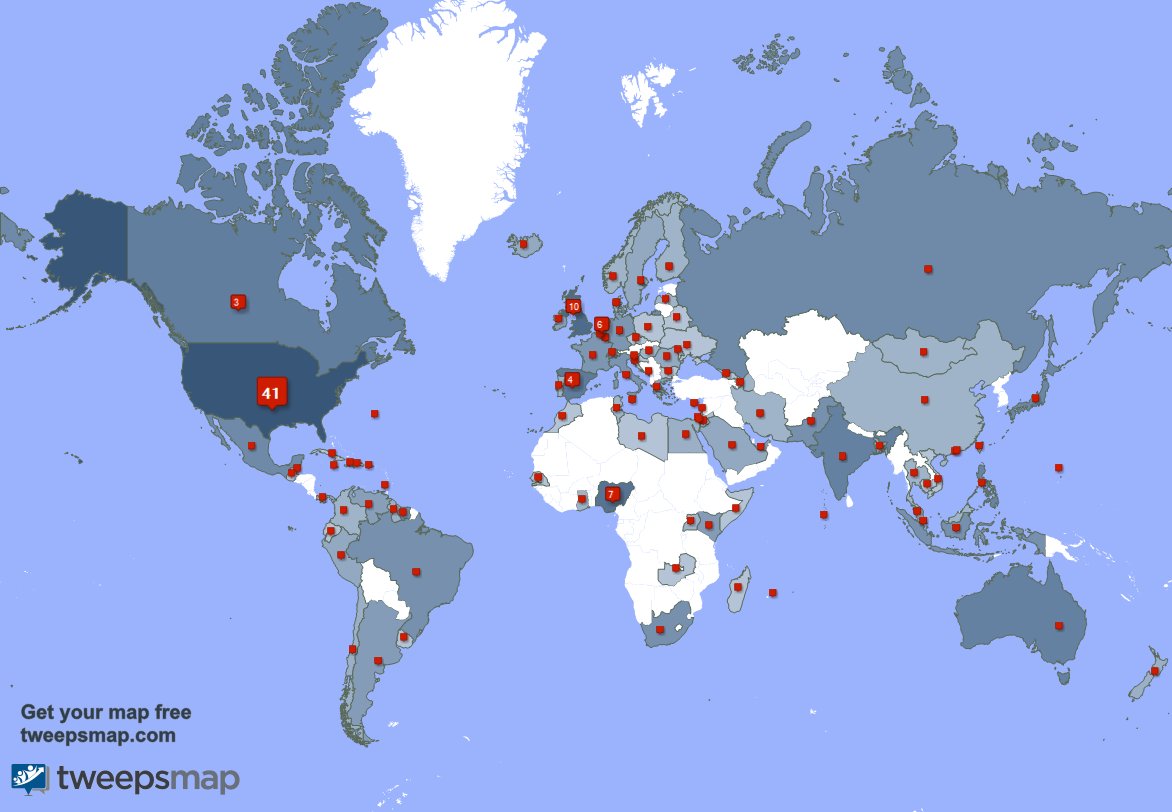 I have 7 new followers from Ireland, and more last week. See tweepsmap.com/!Imro777