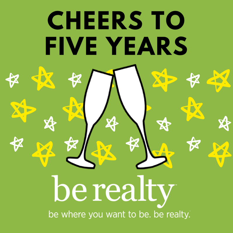berealtygroup's tweet photo. Cheers to five years! Be Realty is celebrating our 5 year anniversary this season. #highfive #becelebrating #bewhereyouwanttobe #berealty https://t.co/Ad7m0o7lPQ