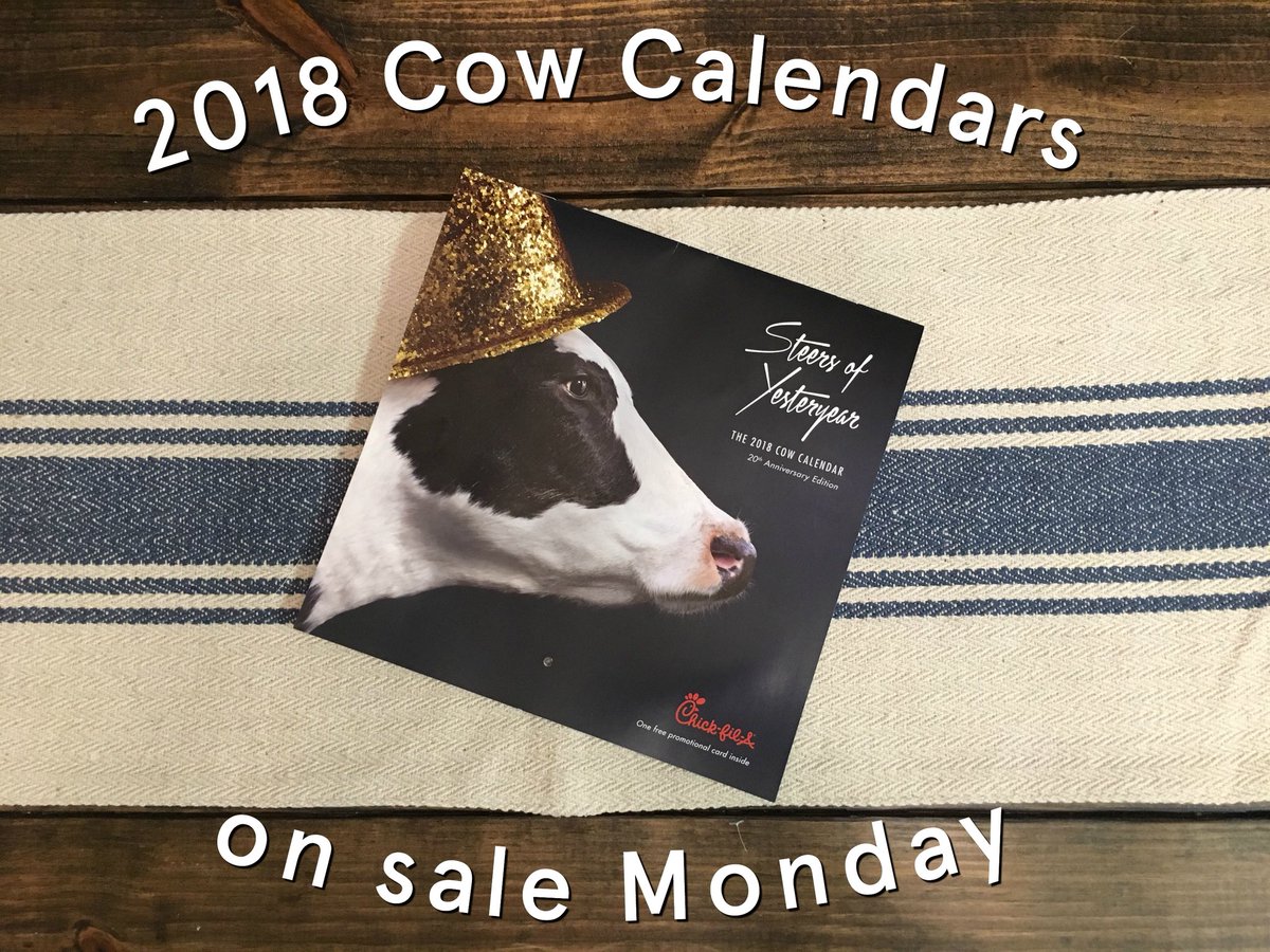 CFALebanon's tweet photo. Guess what just arrived at #CFALeb! Our 2018 #CowCalendars go on sale this Monday! 🐮 https://t.co/FofkZ8KjxI