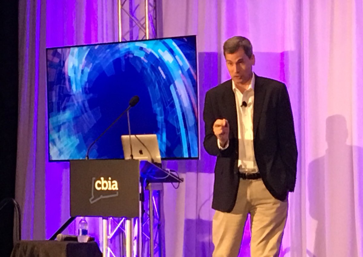 CBIANews's tweet photo. .@Pogue walking #business leaders through #IoT's good, bad, and really? #eggtray #dogbowl #toilet https://t.co/C4Bq3dqnXA