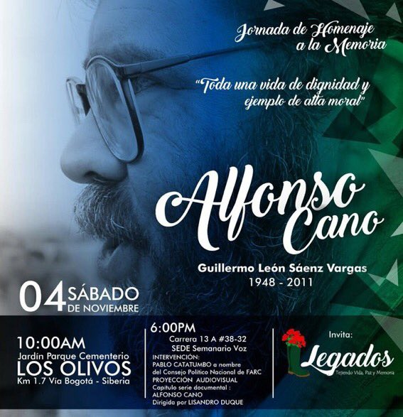 Pastor_Alape's tweet photo. Jornada en memoria de Alfonso Cano. Toda una vida de dignidad por alcanzar la paz de Colombia. https://t.co/uBSPUovRtN