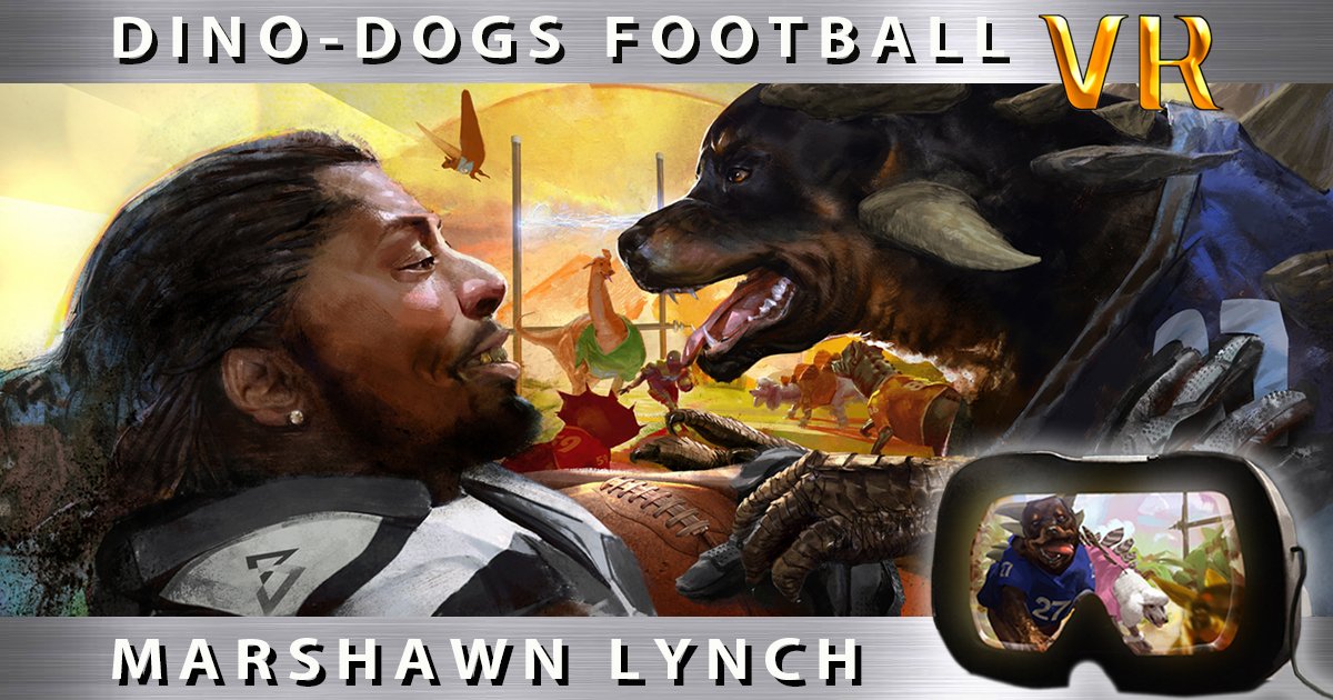 JUDOBABYinc's tweet photo. @EAMaddenNFL Yes. I challenge EA to make a product more interesting than our upcoming Dino-Dogs Football VR starring Marshawn Lynch :D Best of luck! https://t.co/zjJUabSJBU
