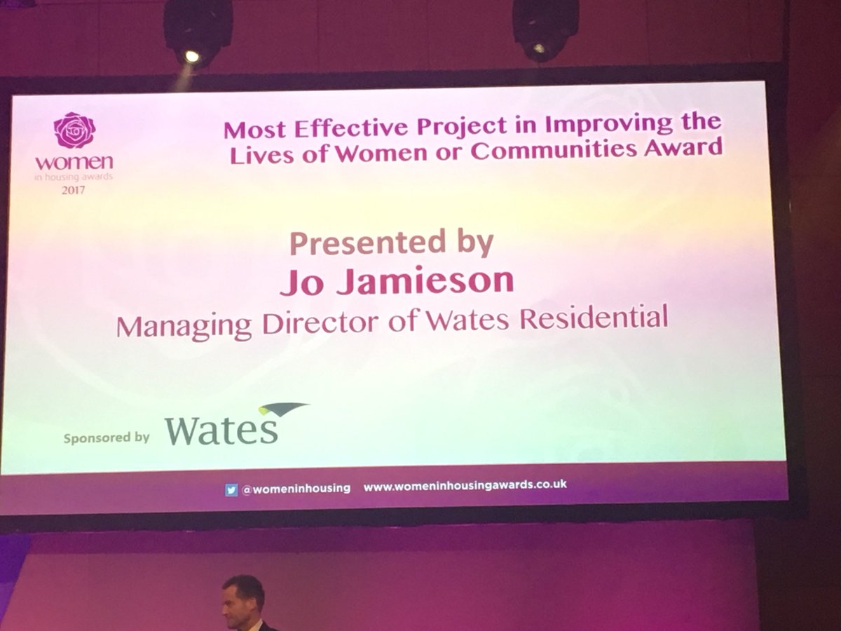 AngiEardley's tweet photo. Congratulations to @placesforpeople #WIH2017 winners 🎉🎉🎉 presented by @WatesGroup @jojamieson75 https://t.co/GQDd4g2XyZ