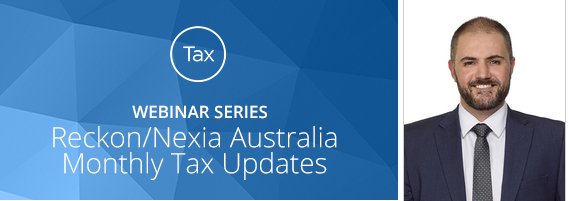 VikFarrell's tweet photo. Join us for the November free monthly tax update Webinar with @NexiaAustralia and @ReckonHQ  Rego and more info: https://t.co/jY2f9RTpai https://t.co/WUQbp7xmHG