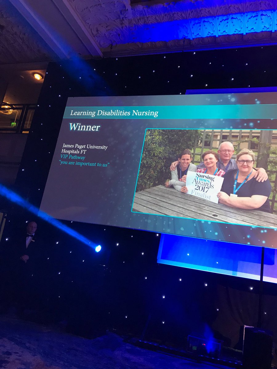 Big cheer for James Paget university FT for winning learning disabilities nursing award. #NTAwards